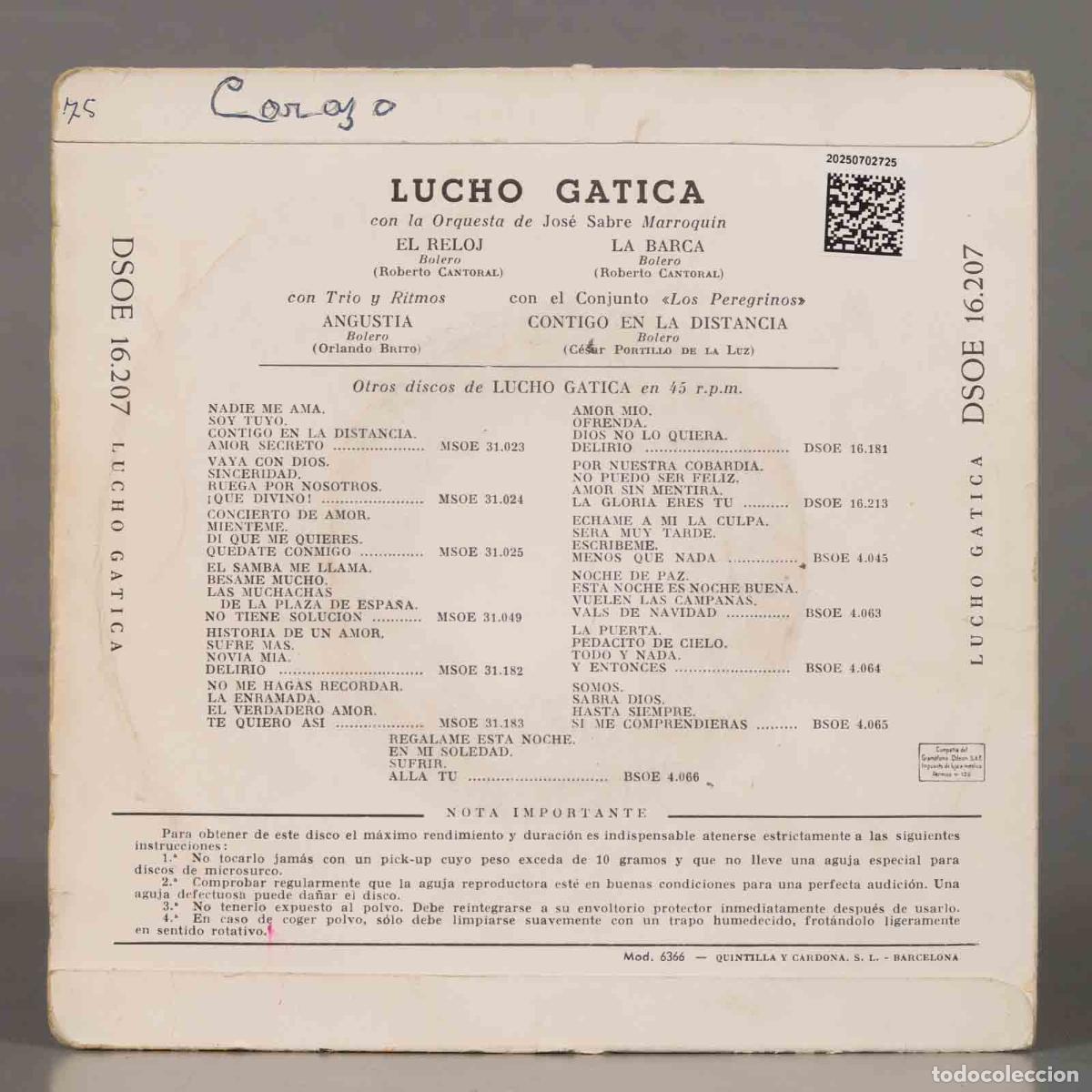 Discos de vinilo: EP. Lucho Gatica &ndash; Lucho Gatica - Foto 2
