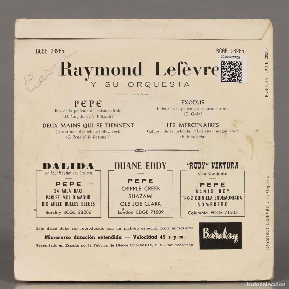 Discos de vinilo: EP. Raymond Lef&egrave;vre Y Su Orquesta &ndash; Pepe - Foto 2