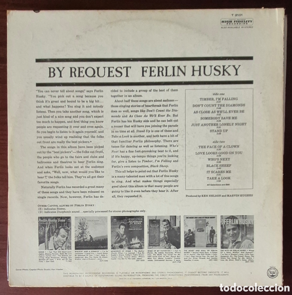 Discos de vinilo: LP - FERLIN HUSKY - BY REQUEST - 1964 - Foto 2