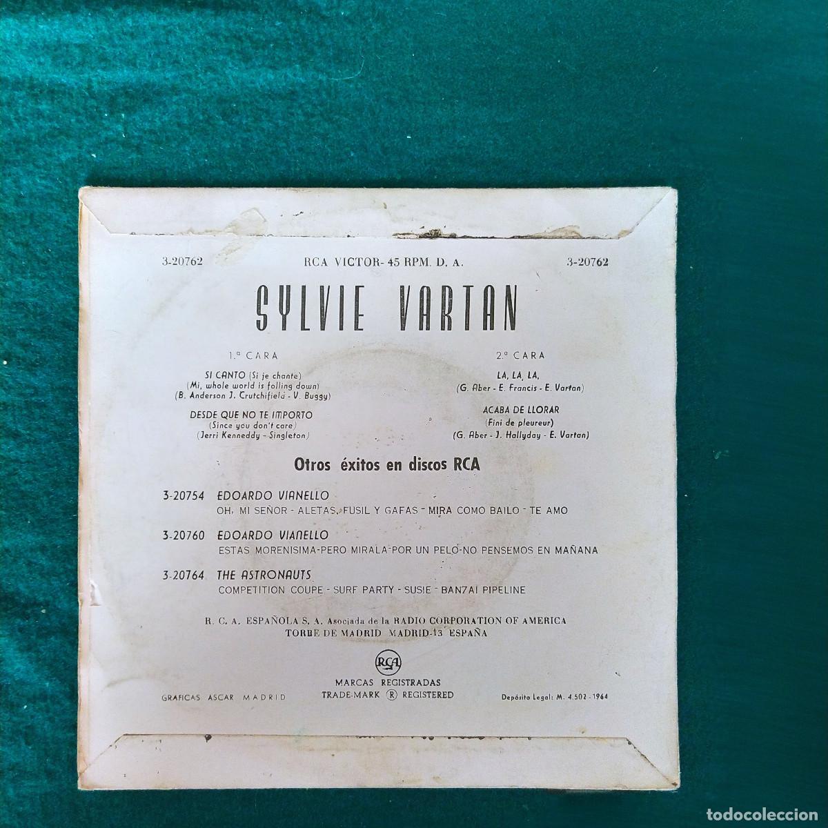 Discos de vinilo: Sylvie Vartan &ndash; Si Canto - Foto 2