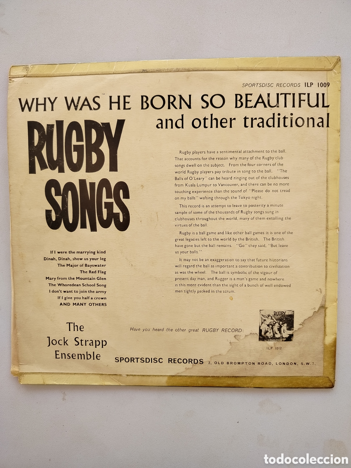 Discos de vinilo: Rugby Songs LP 1964. - Foto 2