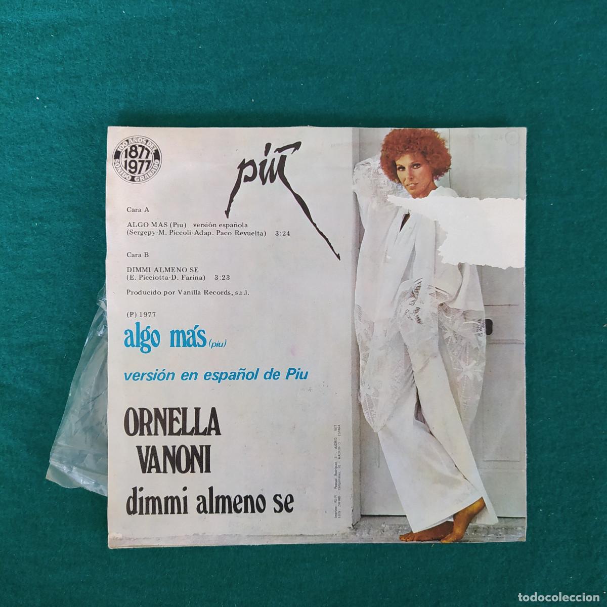 Discos de vinilo: Ornella Vanoni &ndash; Algo M&aacute;s = Pi&ugrave; - Foto 2