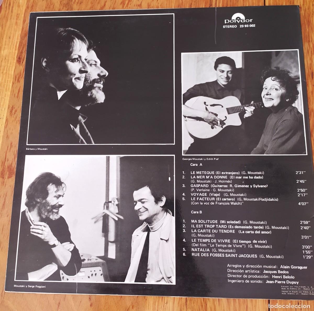Discos de vinilo: LP George Moustaki 1970 - Foto 2