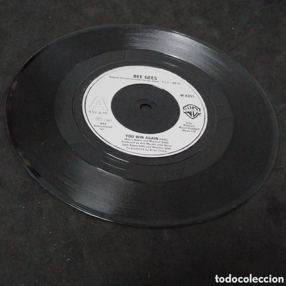 Discos de vinilo: BEE GEES - YOU WIN AGAIN + BACKFUNK - 1987 - SINGLE - Foto 4