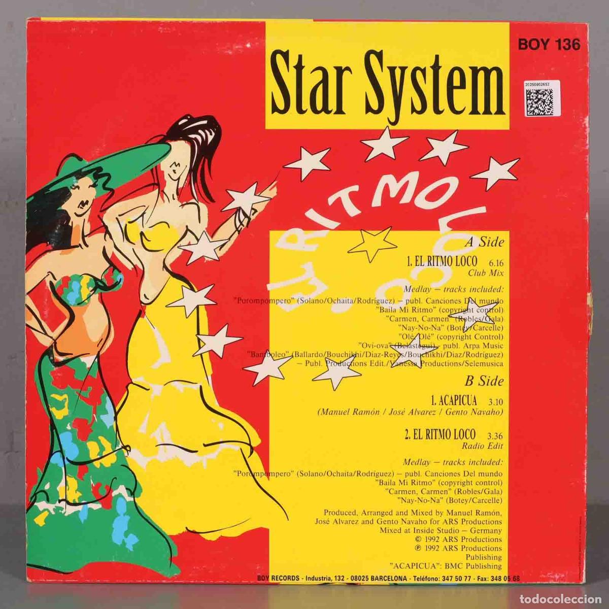 Discos de vinilo: MAXI-SINGLE. Star System &ndash; El Ritmo Loco - Foto 2