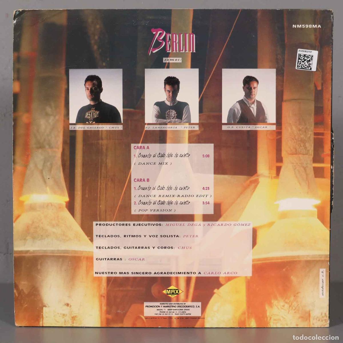 Discos de vinilo: LP. CUANDO EL CIELO DEJE DE EXISTIR. BERLIN - Foto 2