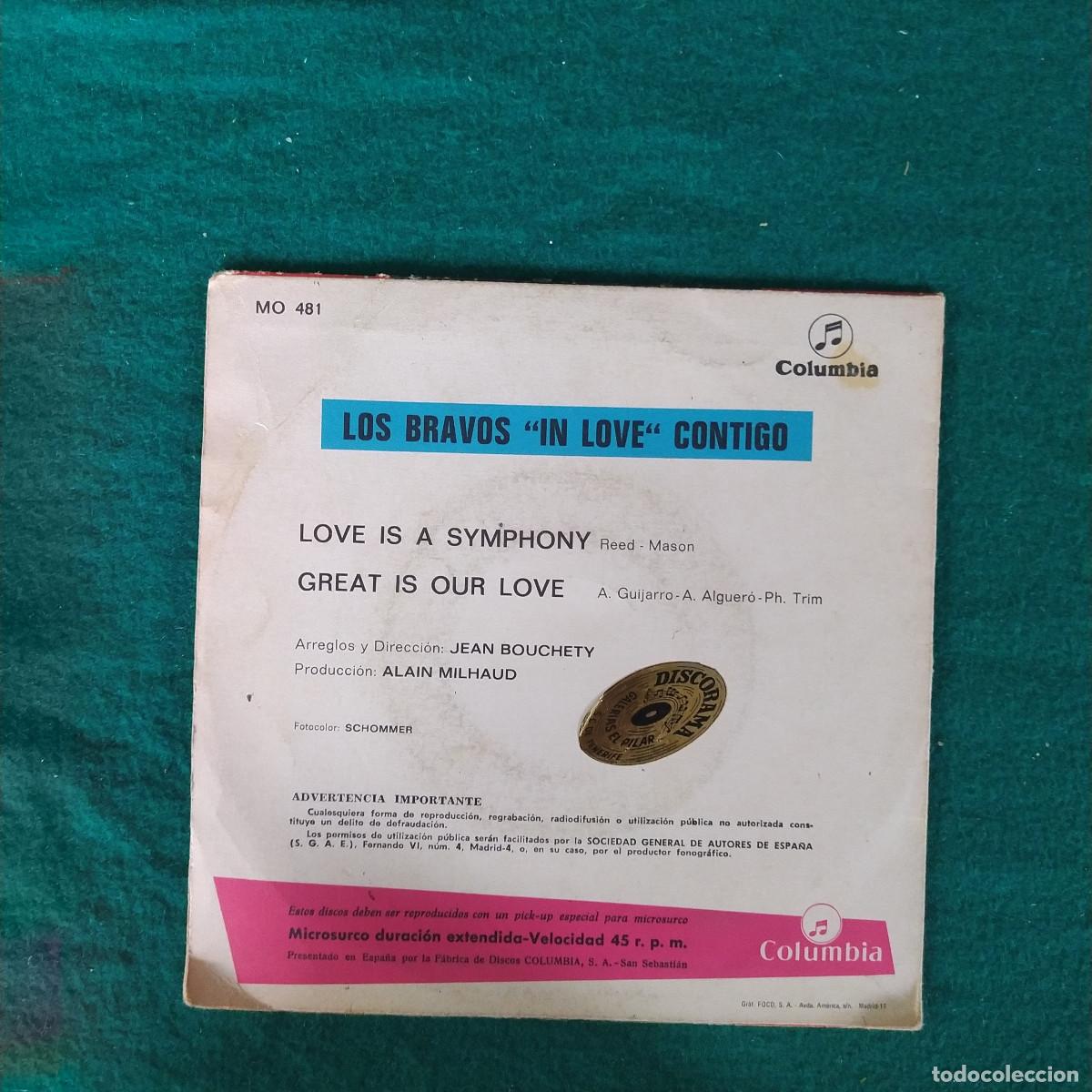 Discos de vinilo: Los Bravos - &rdquo;In Love&rdquo; Contigo - Foto 2