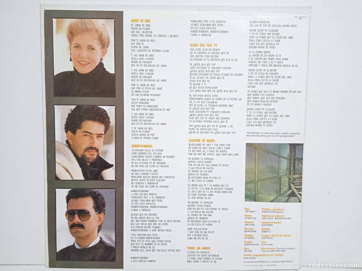 Discos de vinilo: Mocedades - Sobreviviremos - 1987 - LP - Foto 4