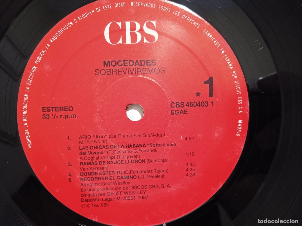 Discos de vinilo: Mocedades - Sobreviviremos - 1987 - LP - Foto 6