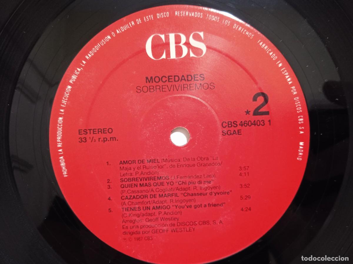 Discos de vinilo: Mocedades - Sobreviviremos - 1987 - LP - Foto 8