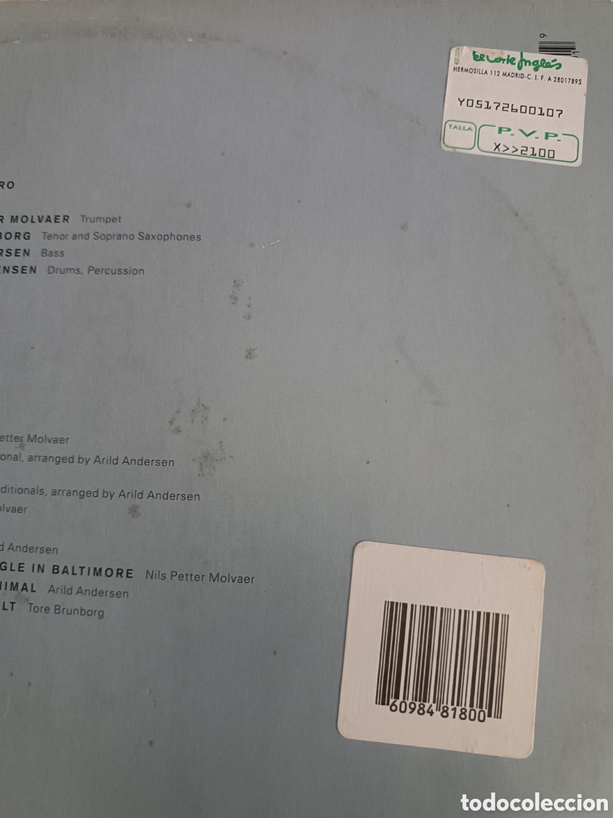 Discos de vinilo: LP MASQUALERO RE-ENTER DISCO VINILO. MOLVAER - Foto 3