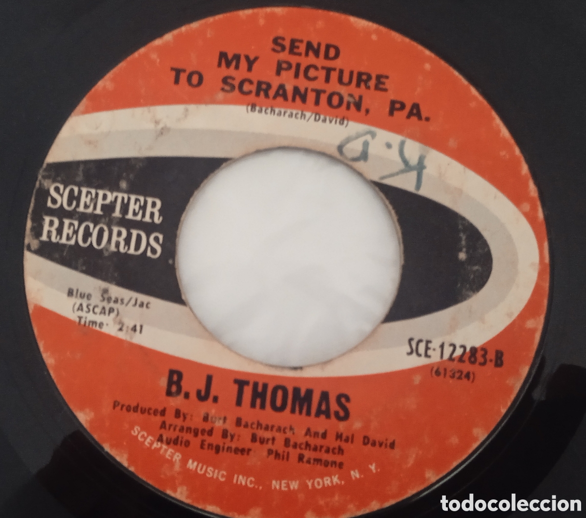 Discos de vinilo: B.J. THOMAS - I just cant help believing (1970) single - Foto 2