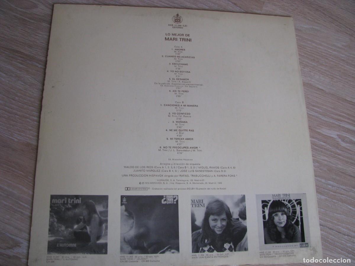 Discos de vinilo: DISCO LP VINILO. LO MEJOR DE MARI TRINI. - Foto 2