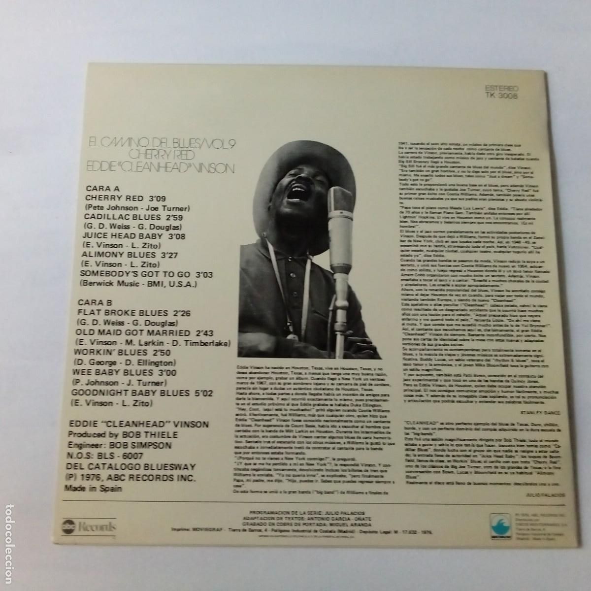 Discos de vinilo: Eddie &rdquo;Cleanhead&rdquo; Vinson &ndash; Cherry Red. LP - Foto 2