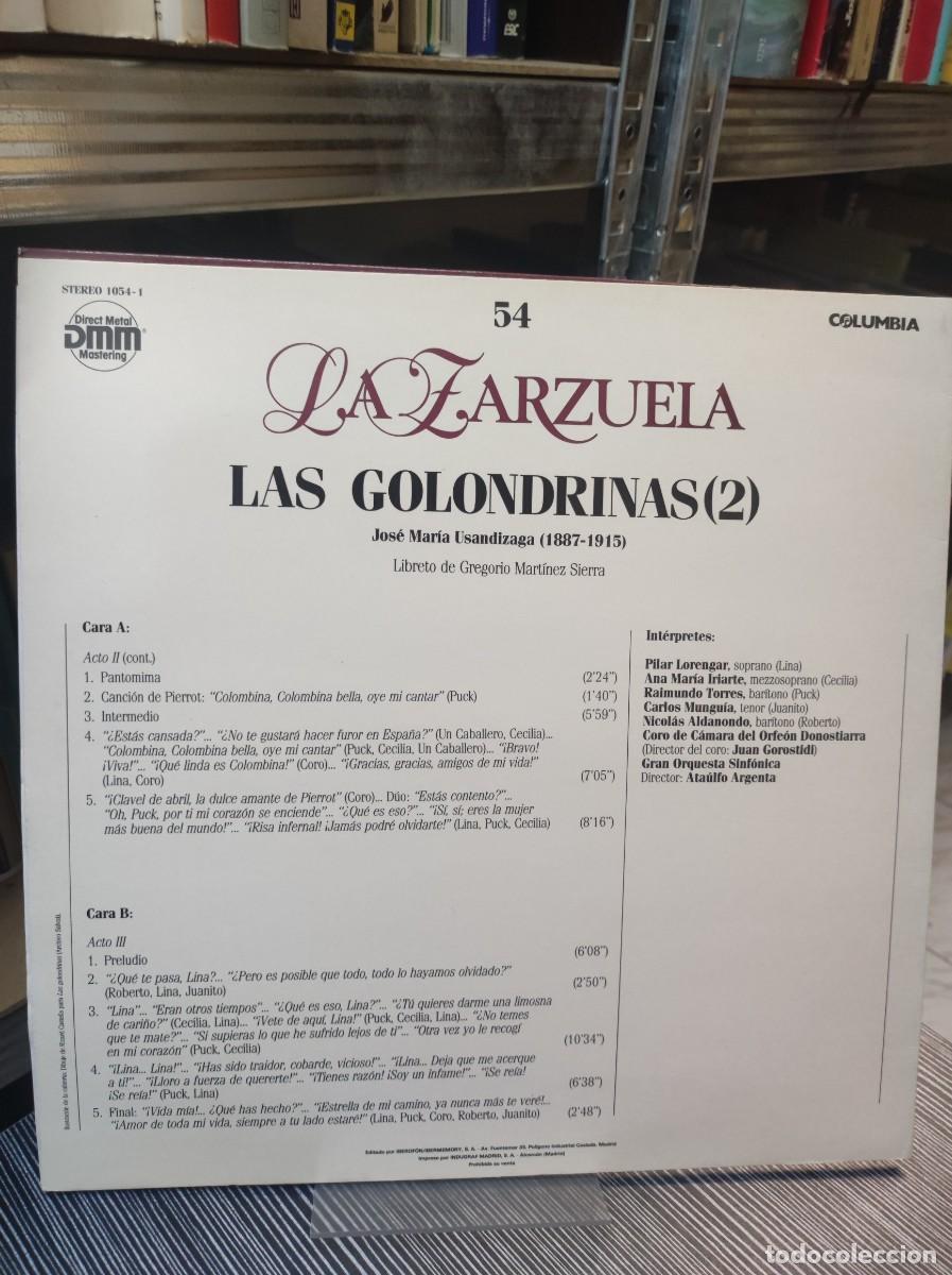 Discos de vinilo: LAS GOLONDRINAS 2 LA ZARZUELA - Foto 2