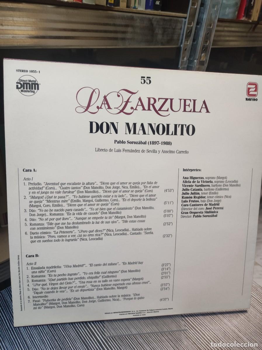 Discos de vinilo: DON MANOLITO LA ZARZUELA - Foto 2