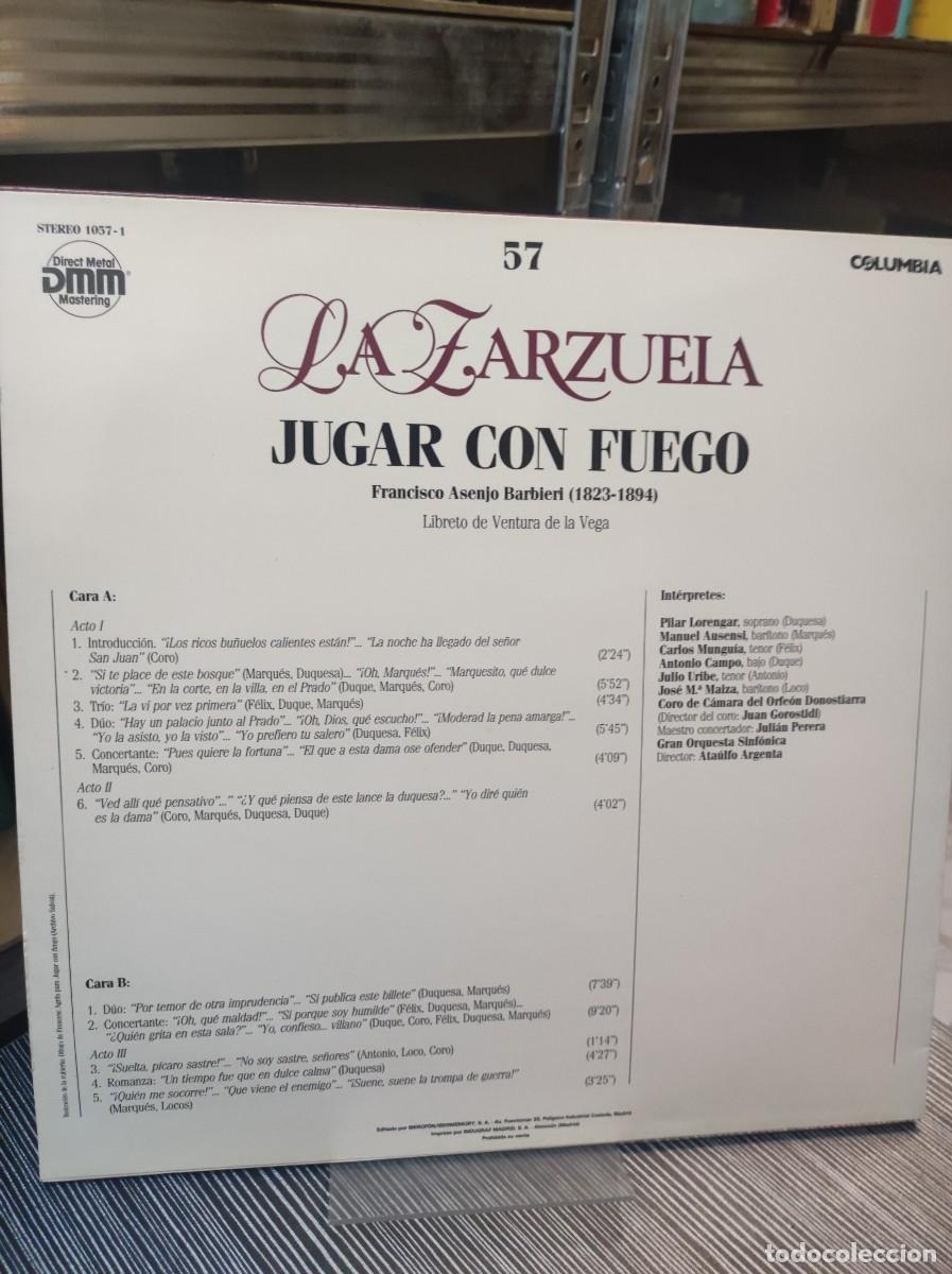 Discos de vinilo: JUGAR CON FUEGO LA ZARZUELA - Foto 2