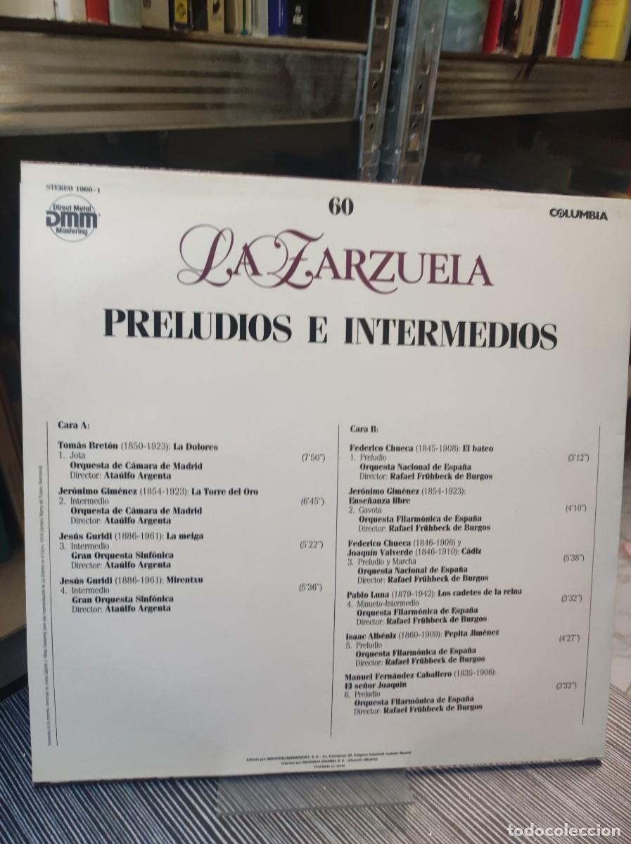 Discos de vinilo: PRELUDIOS E INTERMEDIOS LA ZARZUELA - Foto 2