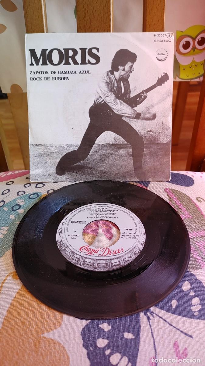 Discos de vinilo: MORIS-SINGLE ZAPATOS DE GAMUZA AZUL - Foto 1