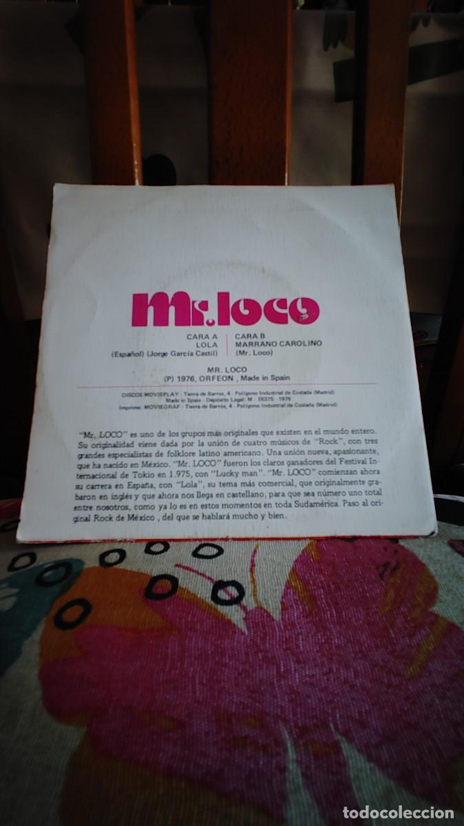 Discos de vinilo: MR. LOCO-SINGLE LOLA - Foto 2