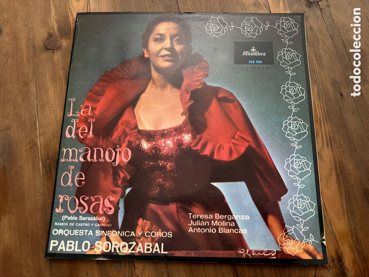 Disques de vinyle: LP PORTADA DOBLE+ LIBRETO 33 RPM / LA DEL MANOJO DE ROSAS / PABLO SOLOZABAL // EDITADO POR ALHAMBRA