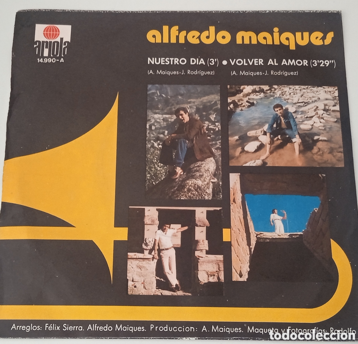 Discos de vinilo: ALFREDO MAIQUES - Nuestro d&iacute;a (1971) single - Foto 2