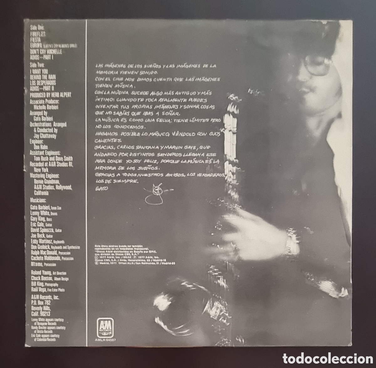 Discos de vinilo: GATO BARBIERI - CALIENTE! - LP 1977 - Foto 2