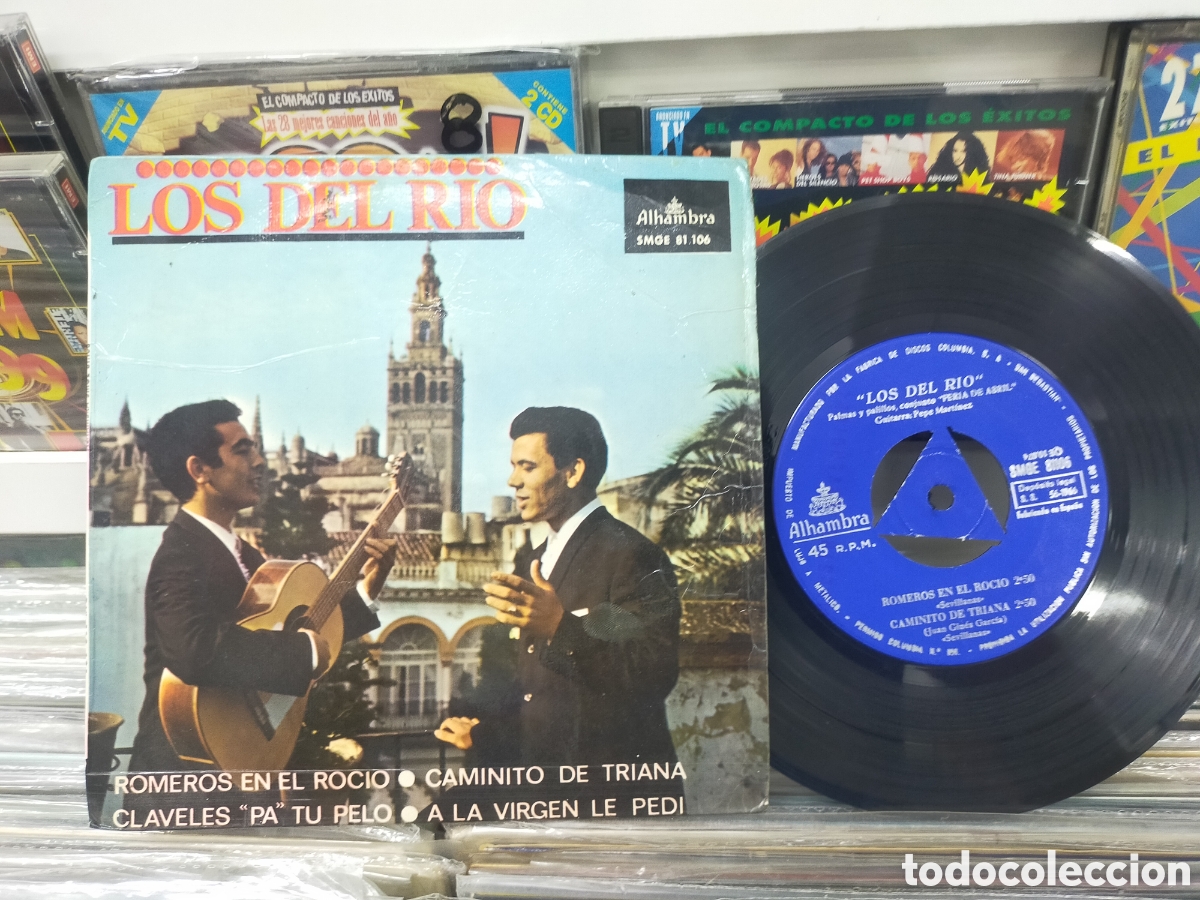 Discos de vinilo: Los del r&iacute;o ep romeros en el roc&iacute;o + 3 1966 - Foto 1