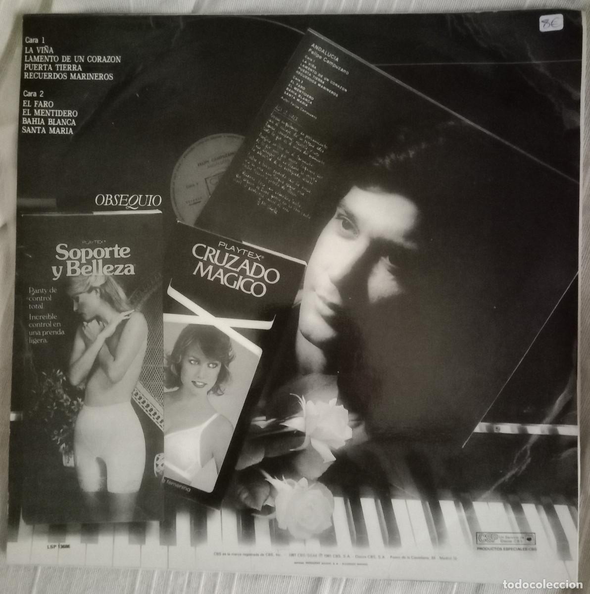Discos de vinilo: Felipe Campuzano - Andaluc&iacute;a - Edit. CBS. 1981 (P) - Foto 2