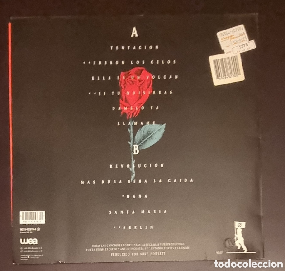 Discos de vinilo: LA UNI&Oacute;N - Tentaci&oacute;n LP 1990 - Foto 2