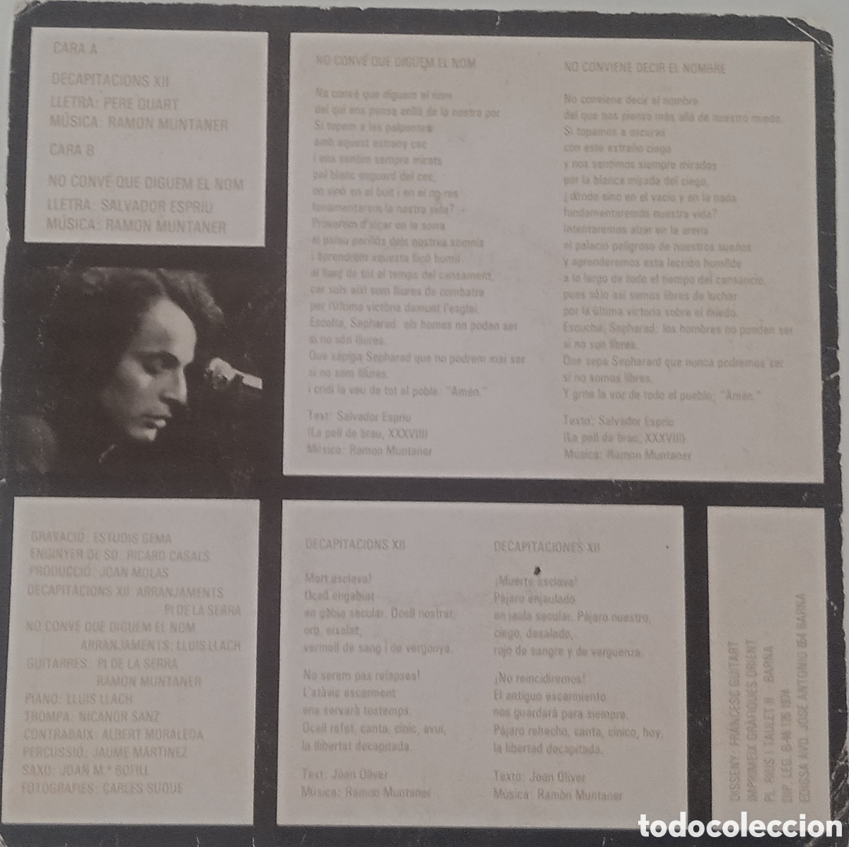 Discos de vinilo: RAM&Oacute;N MUNTANER - Croniques (1974) single - Foto 2