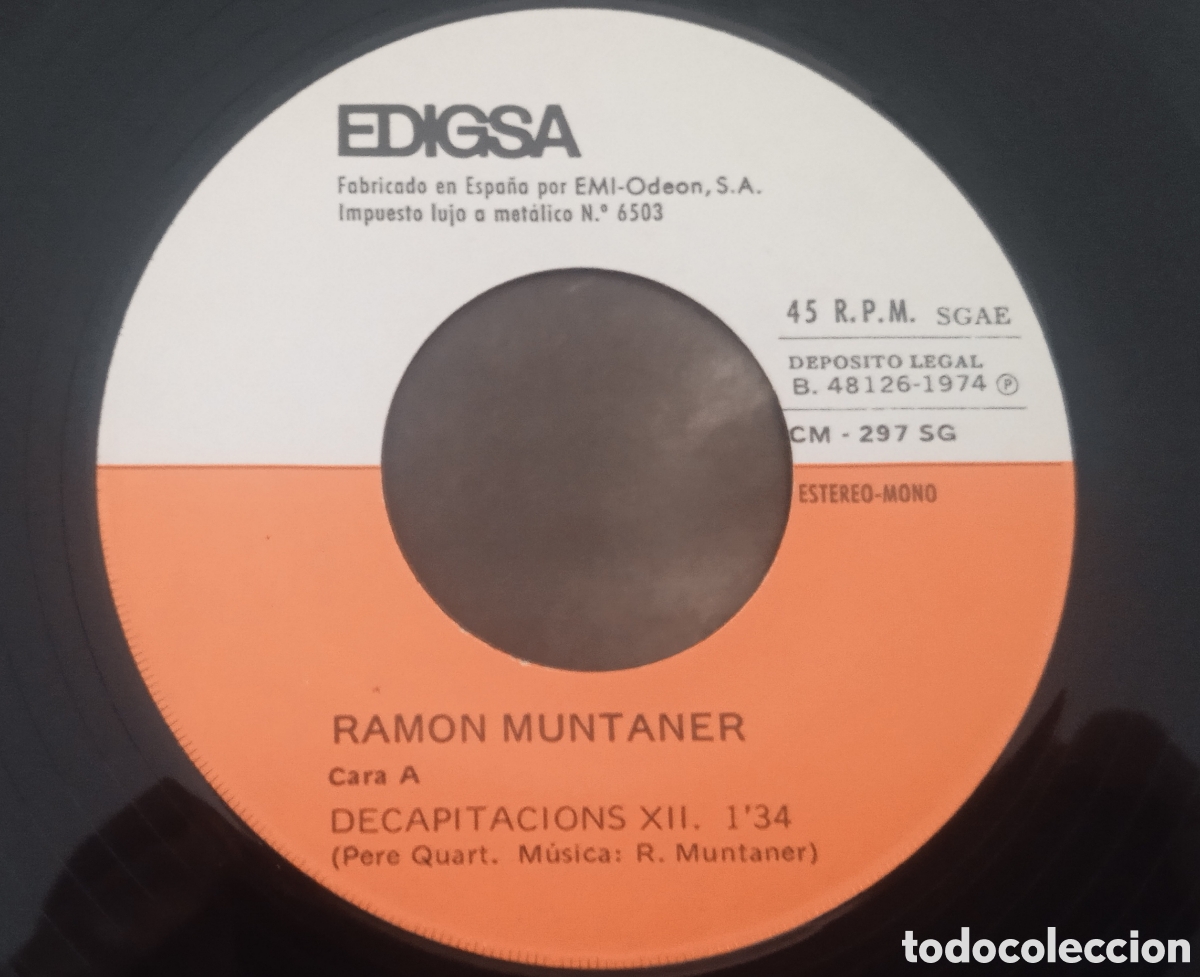 Discos de vinilo: RAM&Oacute;N MUNTANER - Croniques (1974) single - Foto 4