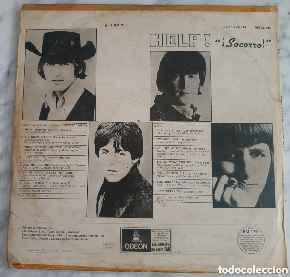 Discos de vinilo: THE BEATLES - SOCORRO HELP LP VINILO - Foto 2