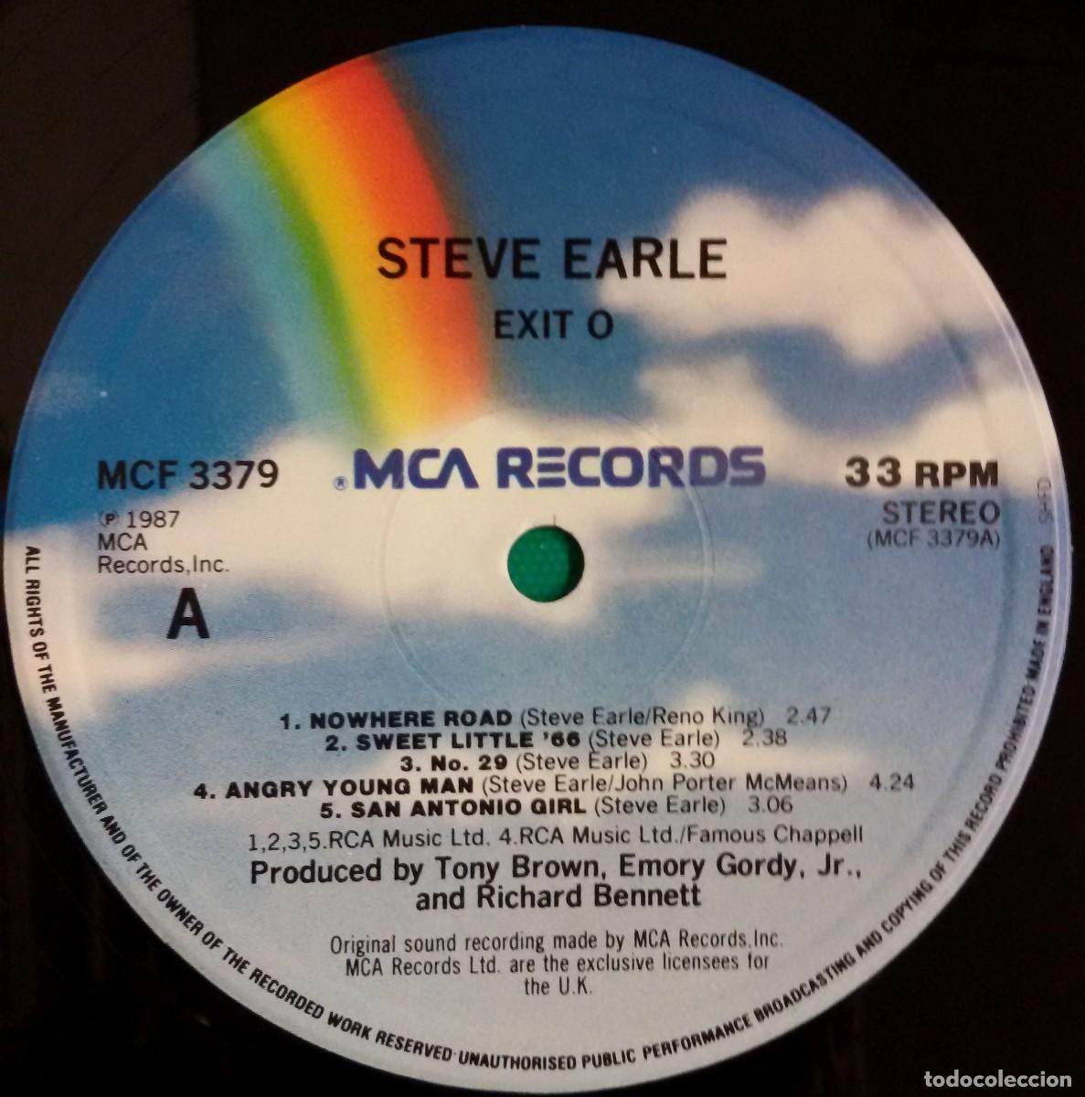 Discos de vinilo: Steve Earle Exit 0 LP UK 1987 - Foto 3