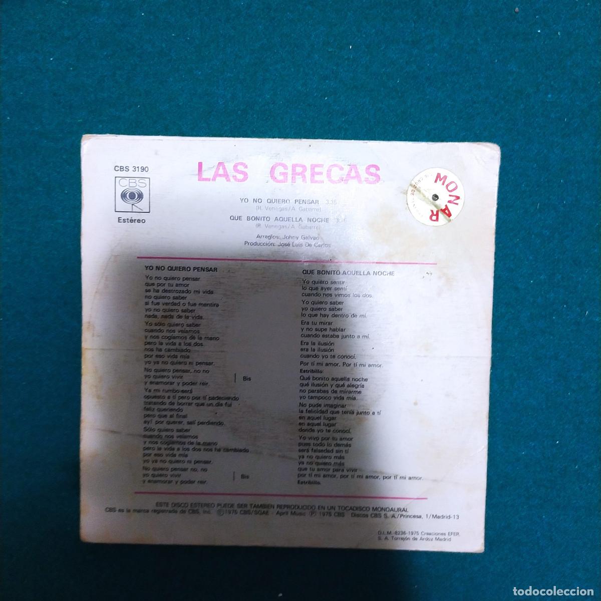 Discos de vinilo: Las Grecas &ndash; Yo No Quiero Pensar - Foto 2