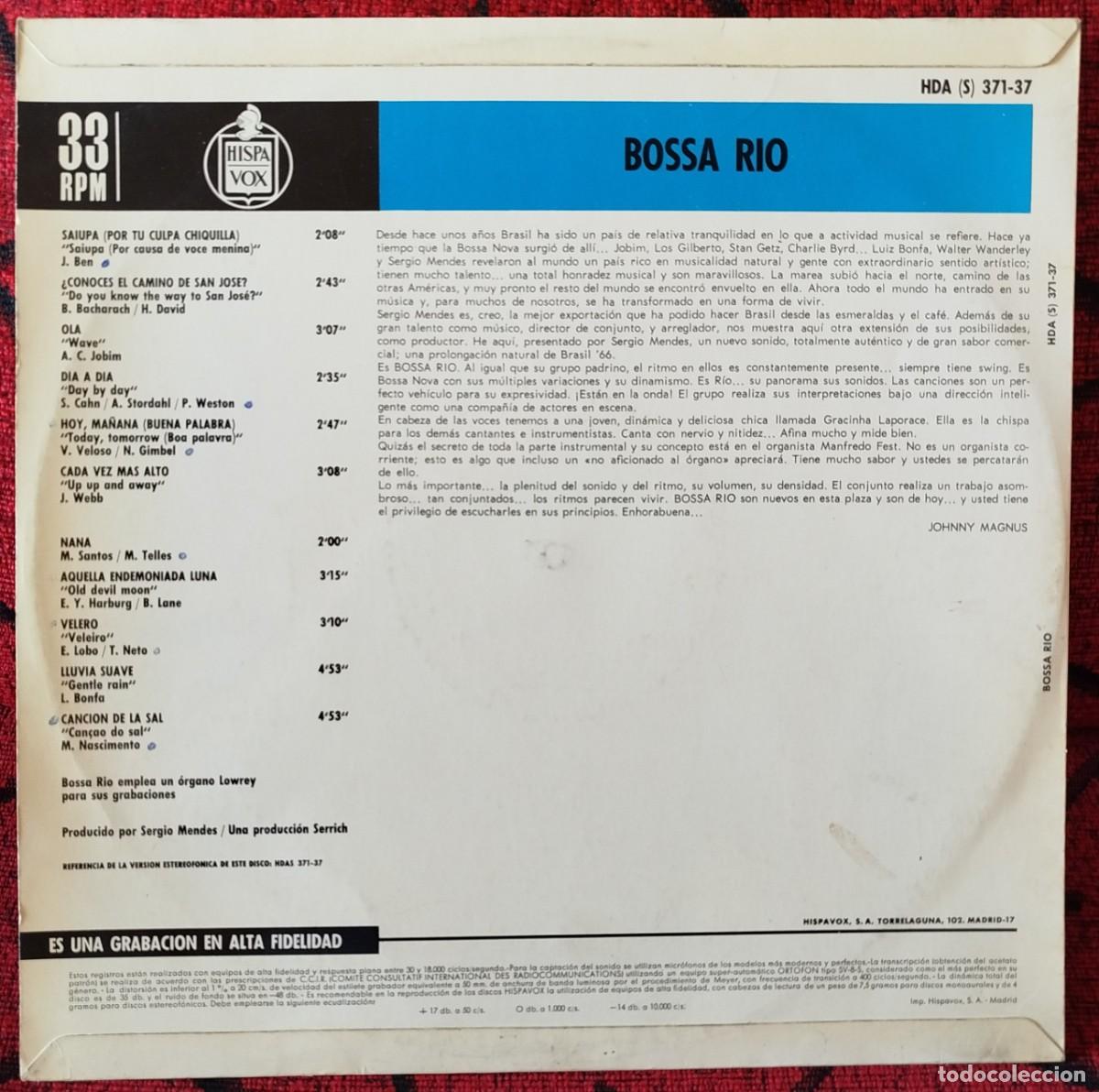 Discos de vinilo: BOSSA RIO ** Bossa Rio ** VINILO LP 1969 - Foto 2