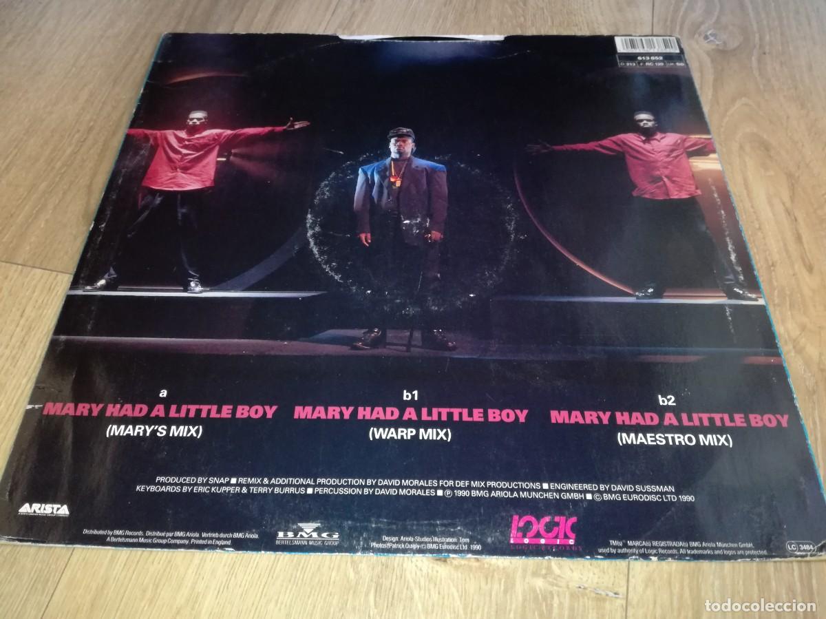 Discos de vinilo: SNAP!-MARY HAD A LITTLE BOY-ORIGINAL 1990 - Foto 2