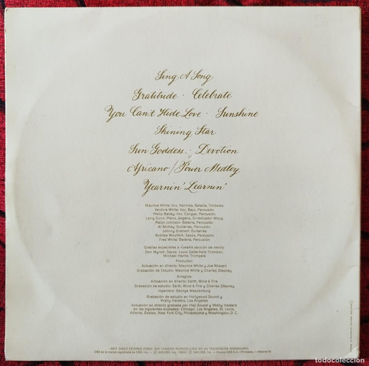 Discos de vinilo: EARTH, WIND & FIRE ** Gratitude ** DOBLE VINILO LP 1975 - Foto 2