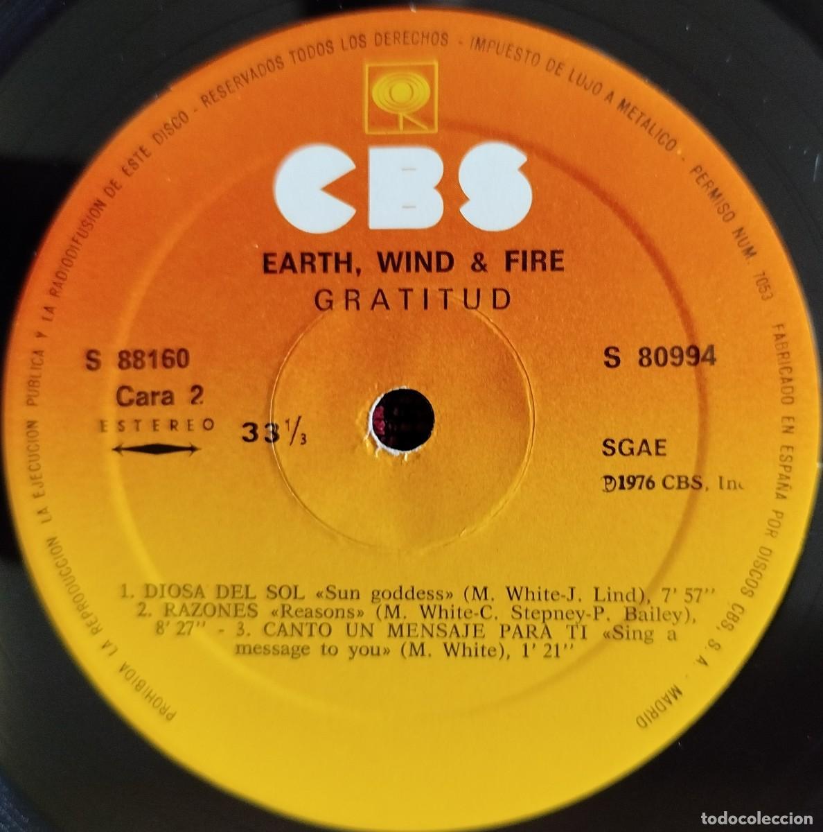 Discos de vinilo: EARTH, WIND & FIRE ** Gratitude ** DOBLE VINILO LP 1975 - Foto 4