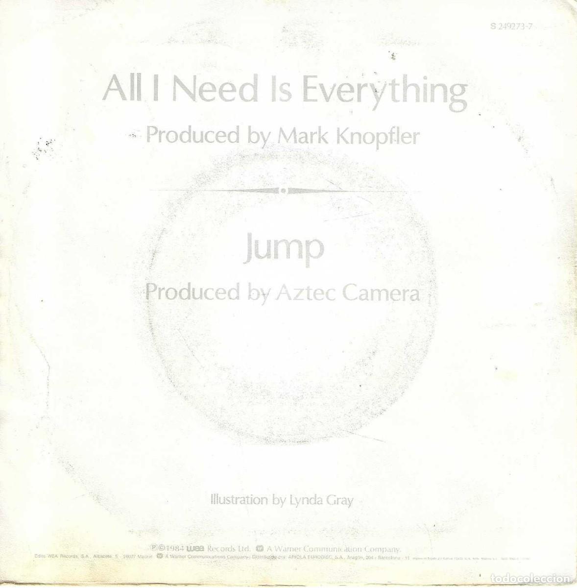 Discos de vinilo: AZTEC CAMERA - ALL I NEED IS EVERYTHING / JUMP - WEA RECORDS - 1984 - Foto 4