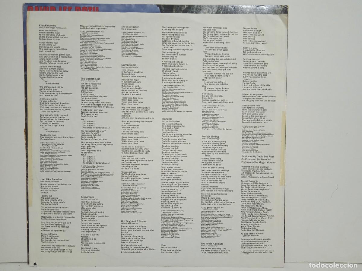 Discos de vinilo: David Lee Roth - Skyscraper - LP - 1988 - USA - Foto 4