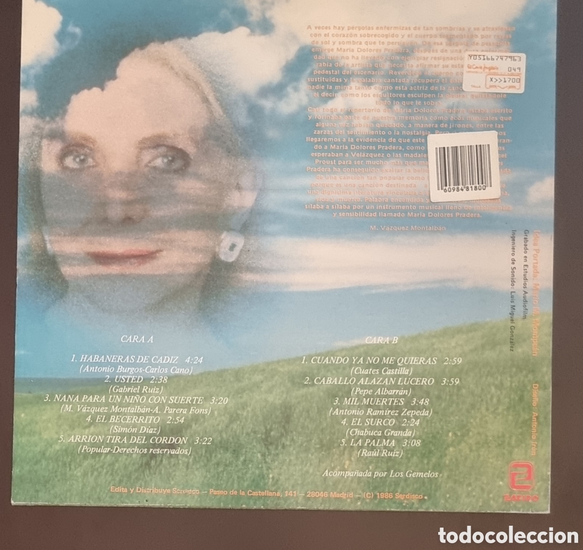 Discos de vinilo: MAR&Iacute;A DOLORES PRADERA - REVERDECER - Foto 2
