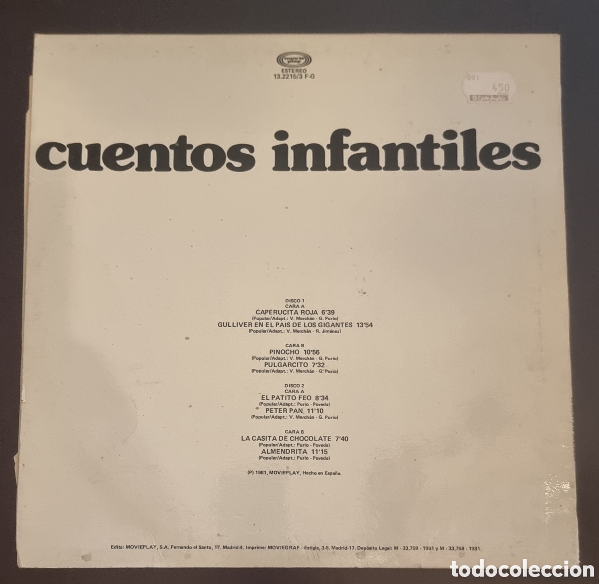 Discos de vinilo: DISCO - CUENTOS INFANTILES - DOBLE LP. - Foto 2
