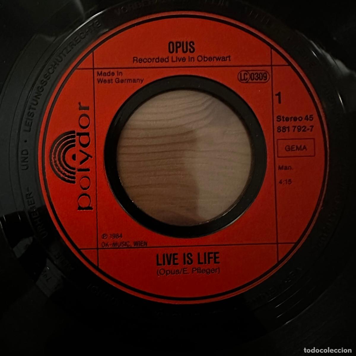 Discos de vinilo: Opus &lrm;&ndash; Live Is Life, Germany 1985 Polydor - Foto 3
