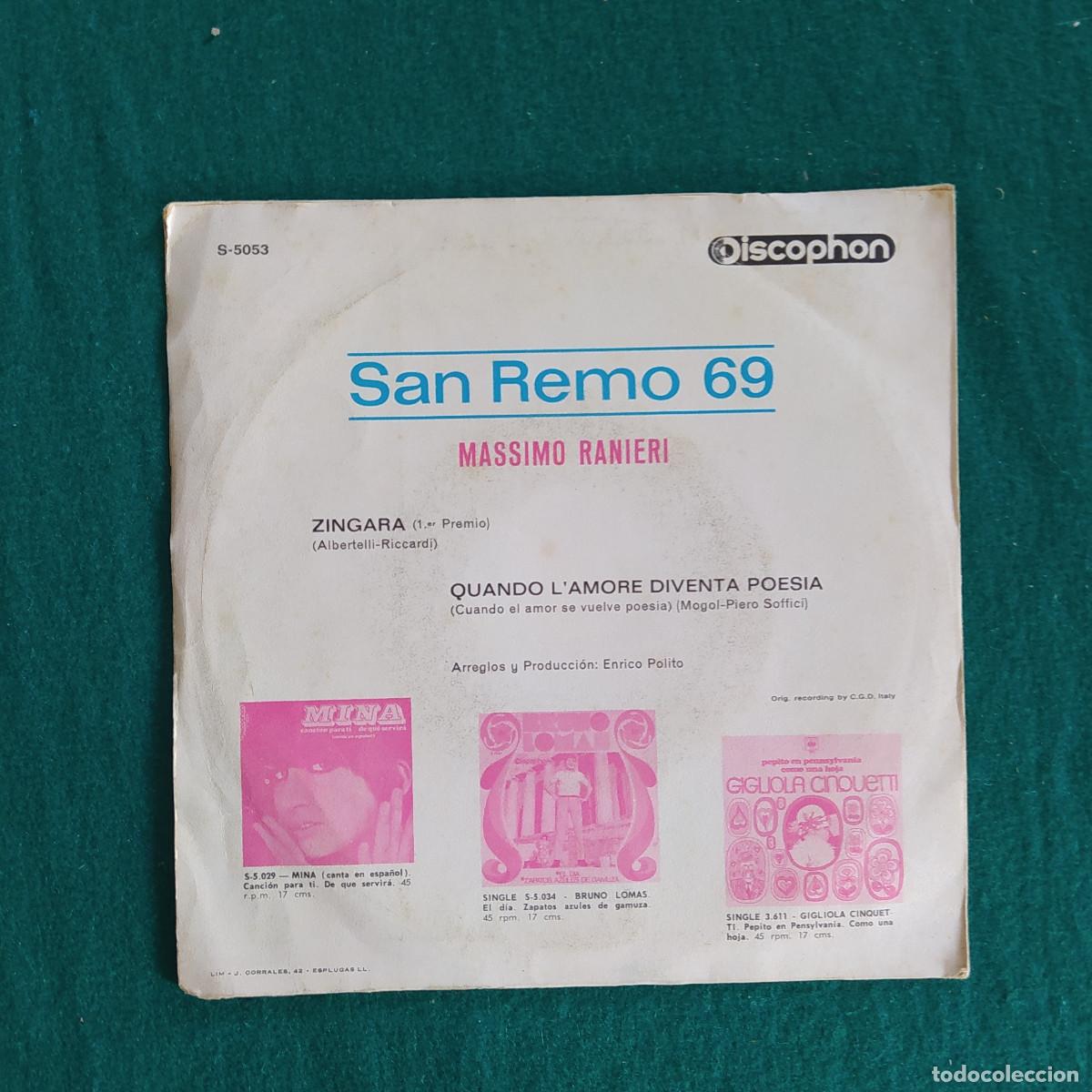 Discos de vinilo: Massimo Ranieri &ndash; Zingara - Foto 2