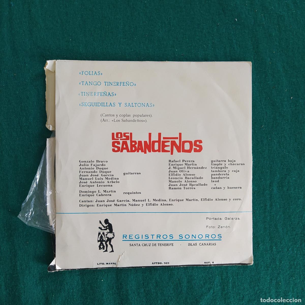 Discos de vinilo: LOS SABANDE&Ntilde;OS..A&Ntilde;O 1967..FOLKLORE CANARIO - Foto 2