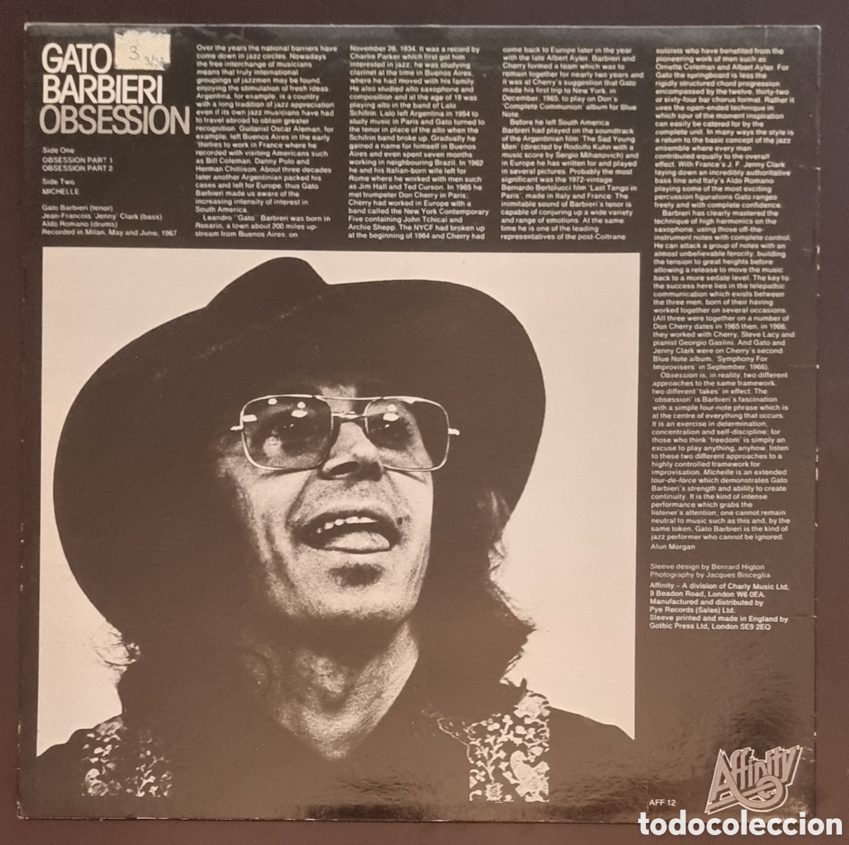 Discos de vinilo: GATO BARBIERI - OBSESSION 1967 - Foto 2