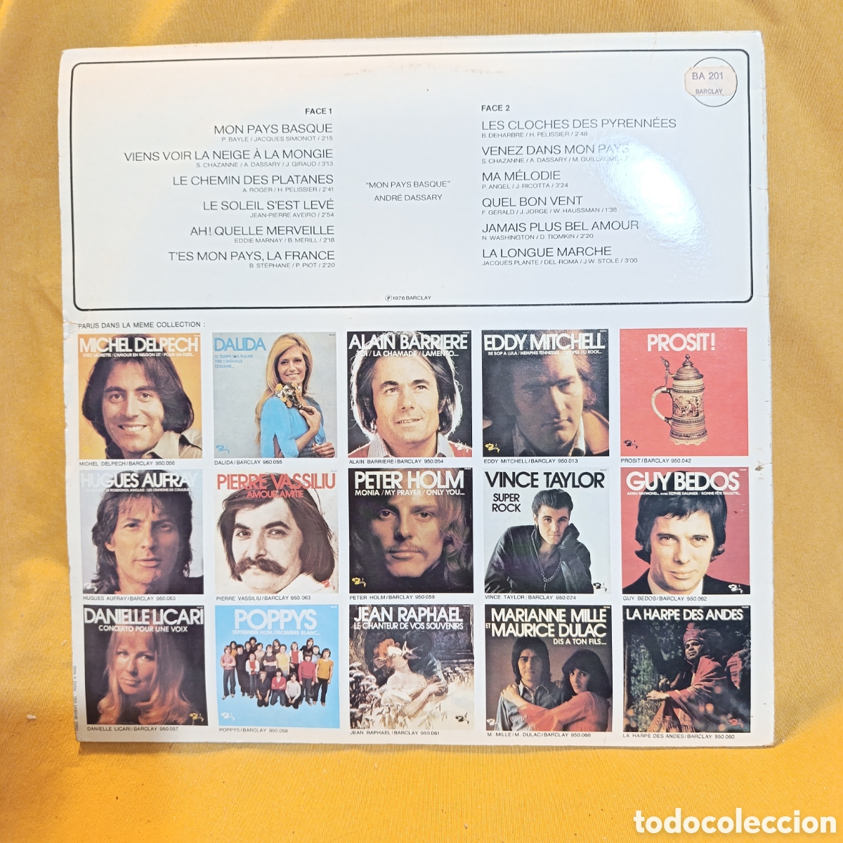 Discos de vinilo: Andr&eacute; Dassary.&rdquo;Mon Pays Basque&rdquo;&nbsp;, a&ntilde;o 1976,disco vinilo - Foto 2
