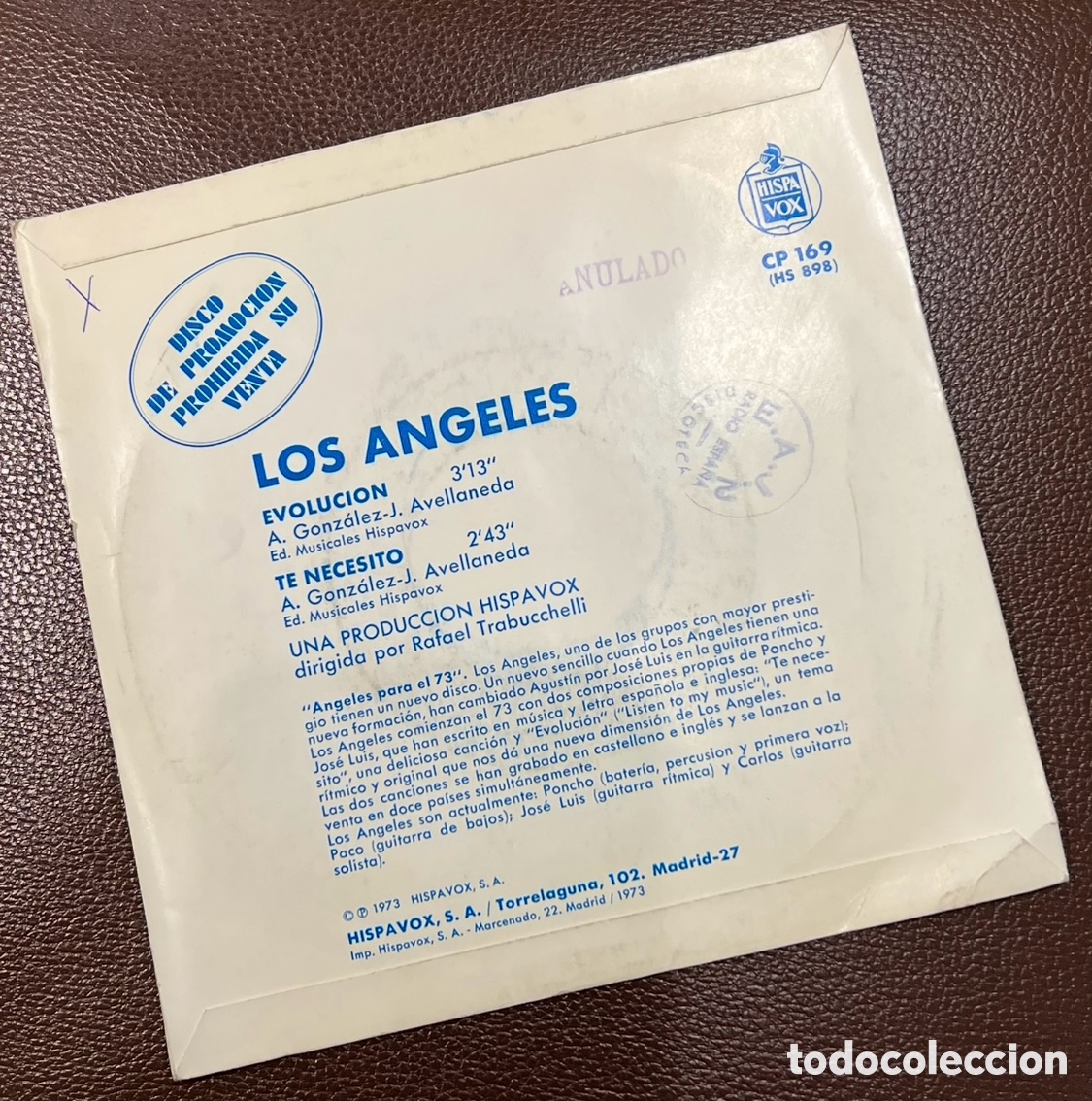 Discos de vinilo: Disco Vinilo Single. Los &Aacute;ngeles. &ldquo;Evoluci&oacute;n&rdquo;. 1972. - Foto 2