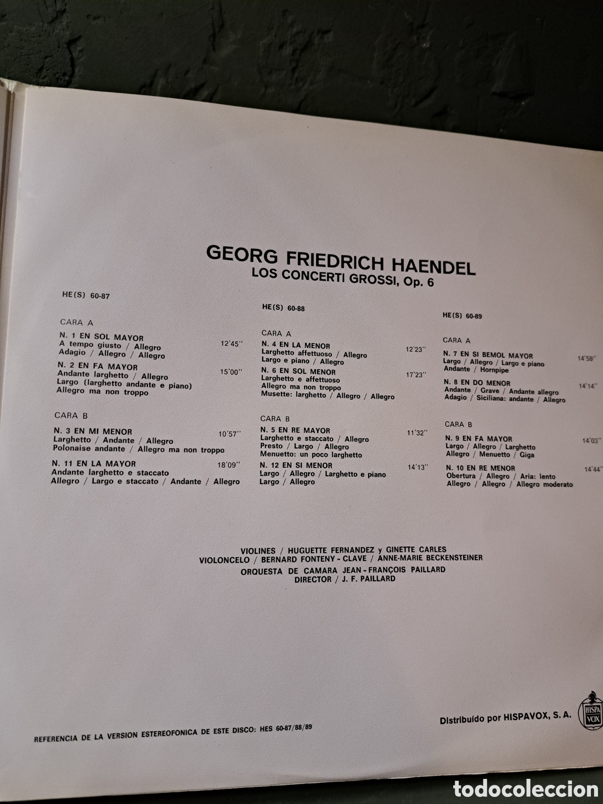 Discos de vinilo: Haendel Los Concierti Grossi - Foto 3